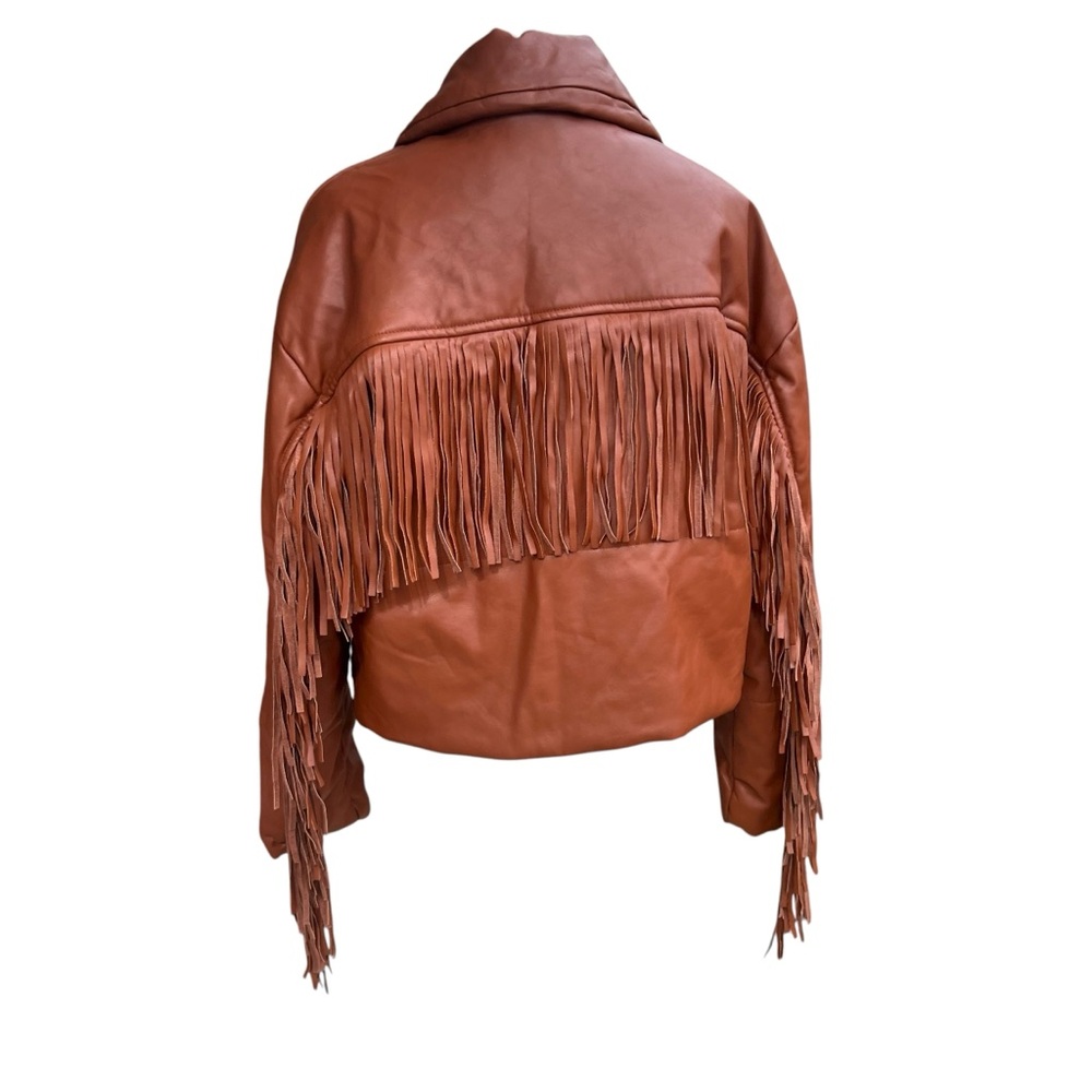 NUULY x BLANKNYC Vegan Leather Fringe Puffer Sz S - Picture 8 of 10
